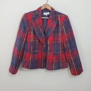 Anne Bowen Colorful Plaid Mohair Jacket